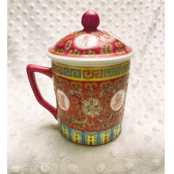 Vintage Chinese Jingdezhen Porcelain Teacup & Lid-EXCELLENT - Picture 2 of 8